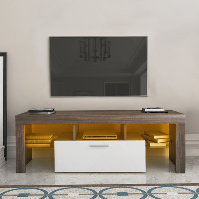 Meuble télé avec tablette en verre trempé