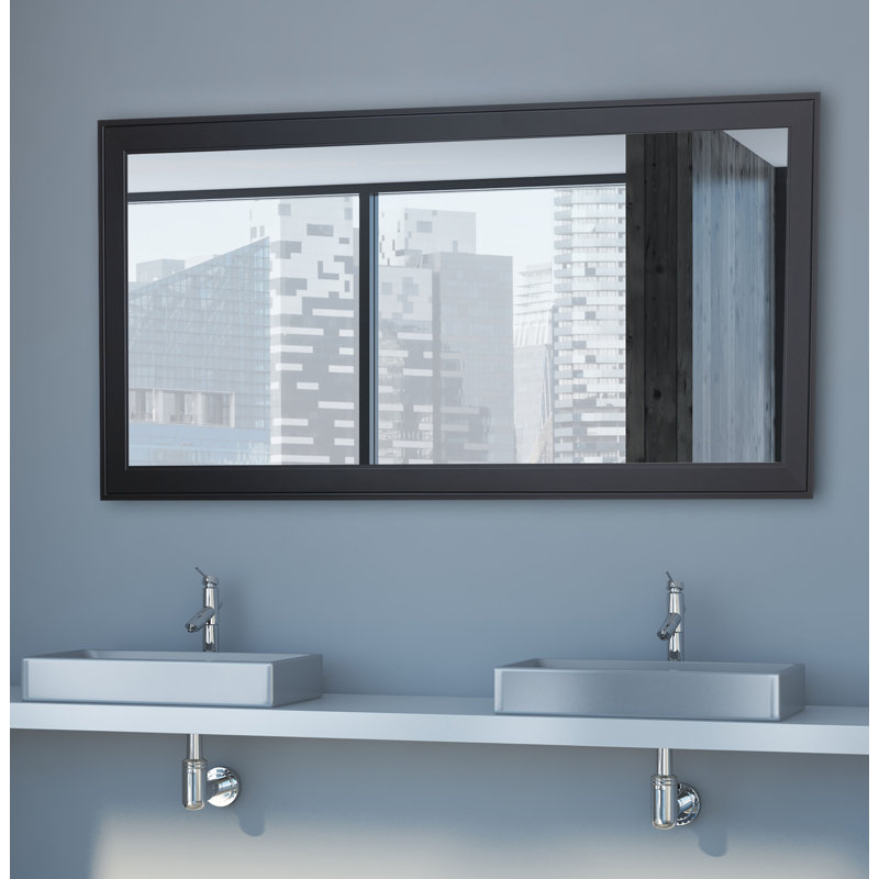 Bovee Engineered Wood Flat Wall Mirror, Black, 36" x 45.5"