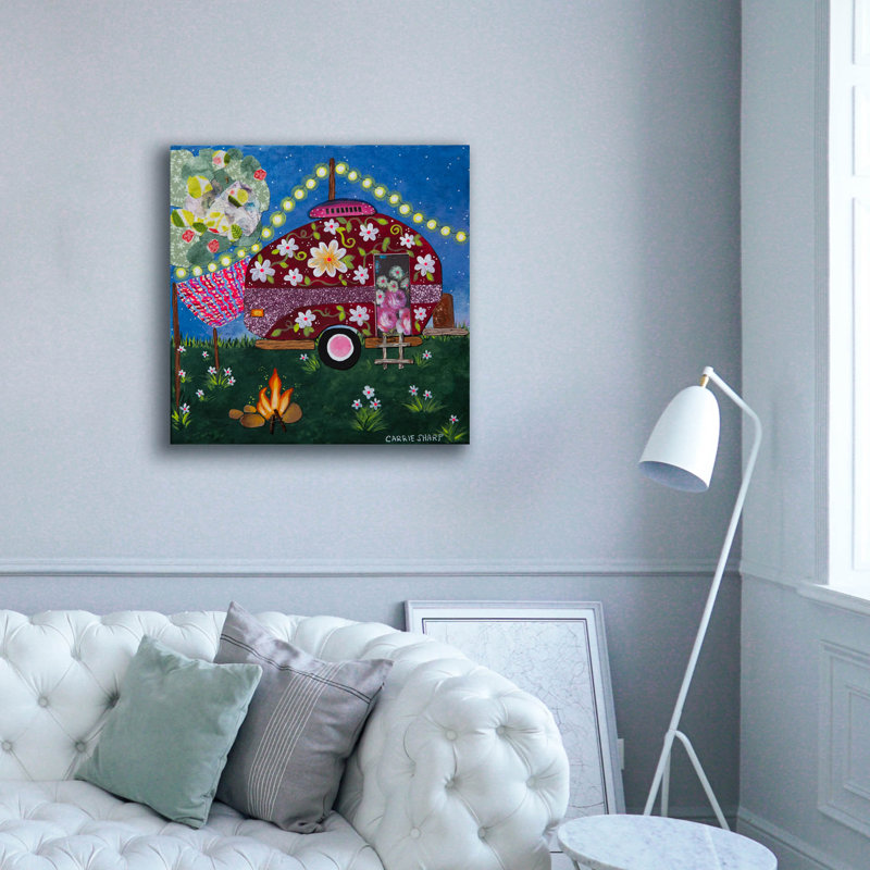  «Lets Go Glamping» par Carrie Sharp, art mural sur toile, 37 po x 37 po