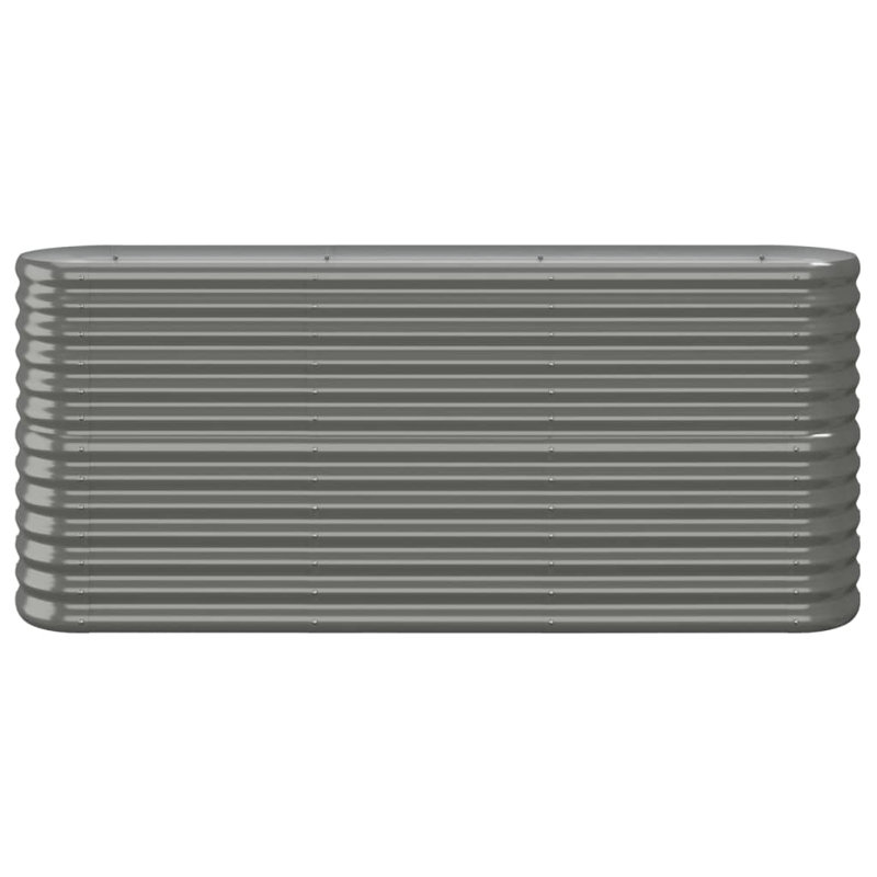 Garden Raised Bed Powder-coated Steel, Grey, 68 cm x 152 cm x 40 cm