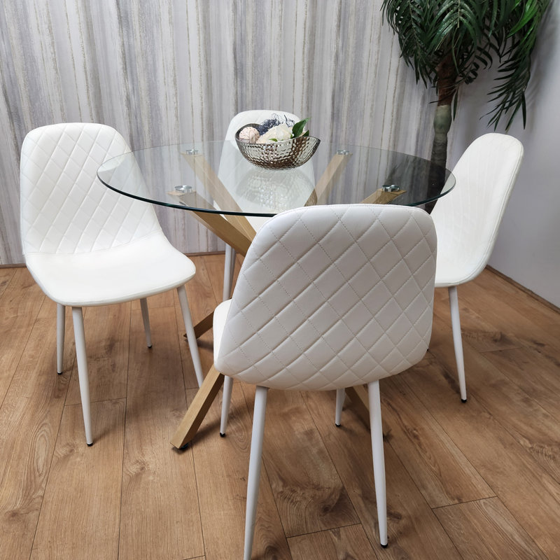 Allendale 4 - Person Dining Set, White/White