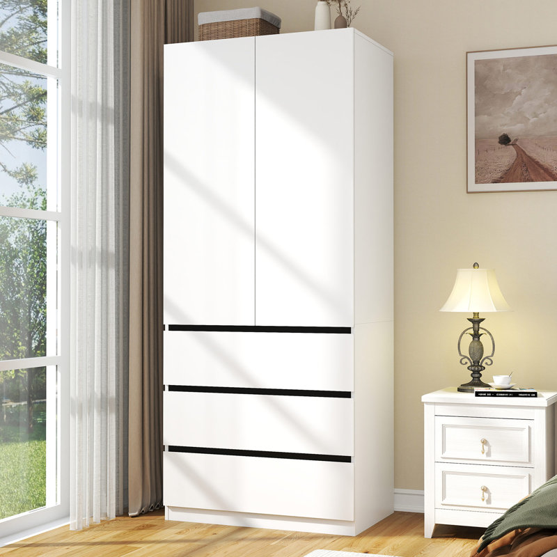 Armoire-penderie 31 po avec 3 tiroirs et tablettes