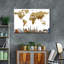 Carte du monde en bronze sur toile-92563436