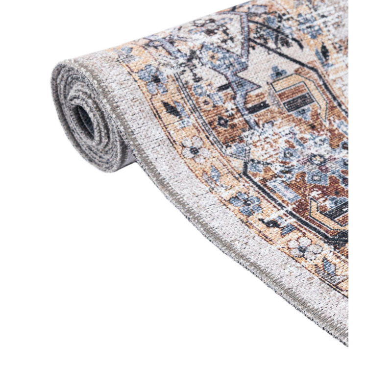 Bungalow Rose Washable Yara Rug, Oval 2' x 3'1"