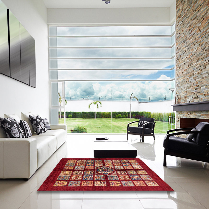 Tapis abstrait moderne 683, Carré 8 pi