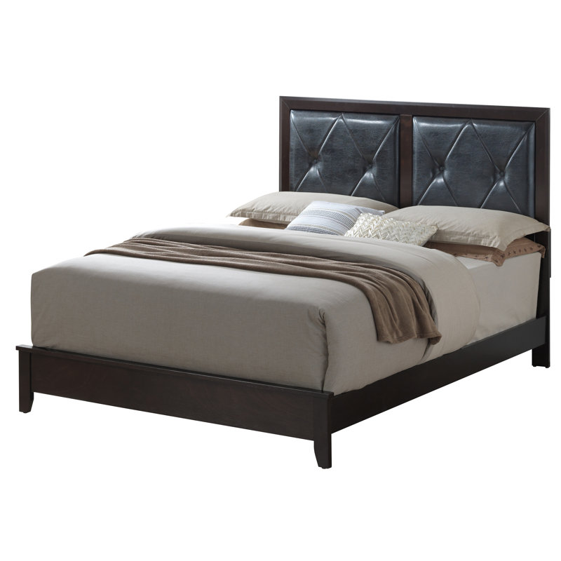 Chataignier Vegan Leather Standard Bed, Full/Double, Cappuccino