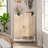 29.6” White & Natural Wooden Shoe Cabinet With Doors, 7-Tier Shoe Storage Organizer, Shoe Storage-1473620273