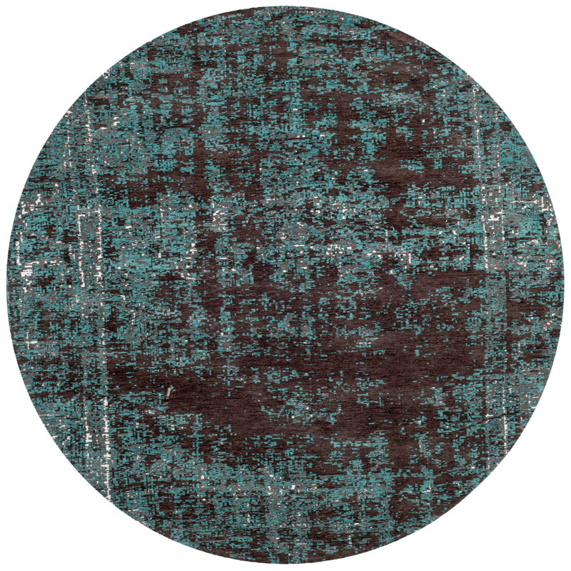 Khemis Vintage Performance Abstract Rug, Round 6'