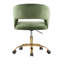 Chaise de bureau en velours avec roulettes, fauteuil de bureau pivotant avec base dorée-1918363138