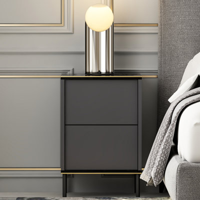Tazeem 40cm W Particle Board / Chipboard Bedside Table