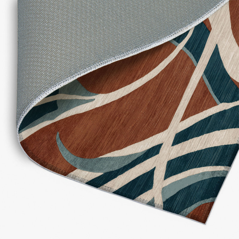 Tapis intérieur et extérieur brun Watercolor, Rectangle 4pi x 6 pi