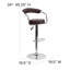 Tabouret de bar contemporain en vinyle réglable en hauteur avec accoudoirs et base en chrome-111236763-19920409-111236762