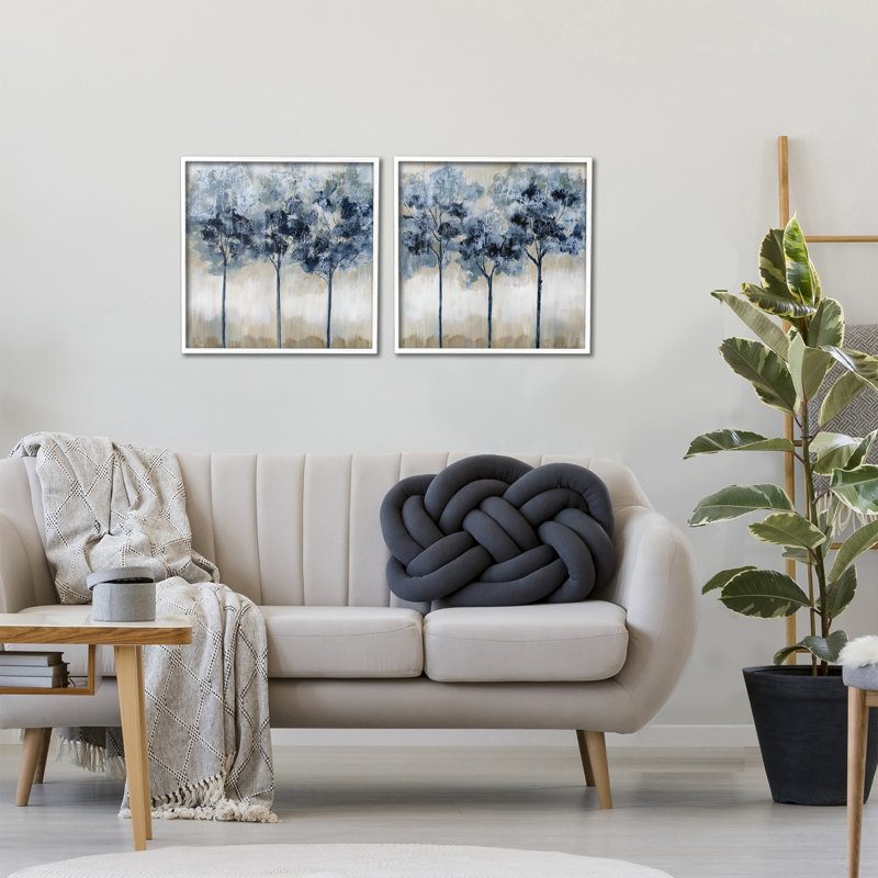 «Dappled Tree Impressions», ensemble de 2 impressions giclées encadrées, design par Nan, Estampe numérique Farmhouse