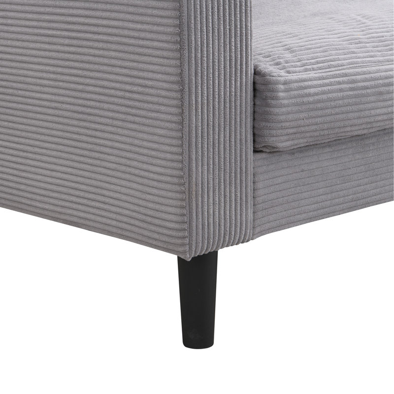 Deux pièces en gris: velours côtelé, confortable 3 + 2 pour la chambre à coucher, appartement et bureau, Gris clair