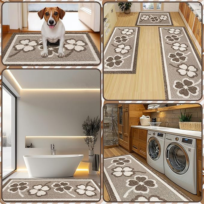3-piece non-slip kitchen rug set
