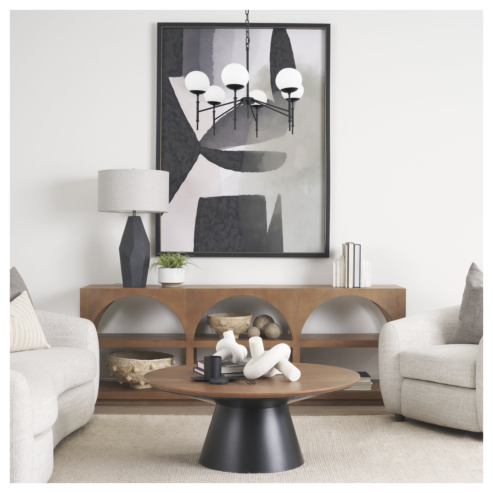 Cleary 6 - Light Metal Dimmable Globe Chandelier, Matte Black