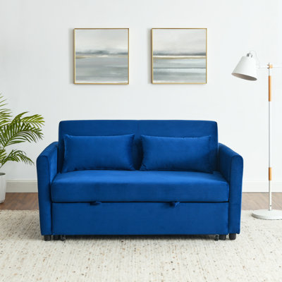 54.03'' Velvet Reclining Sleeper Sofa