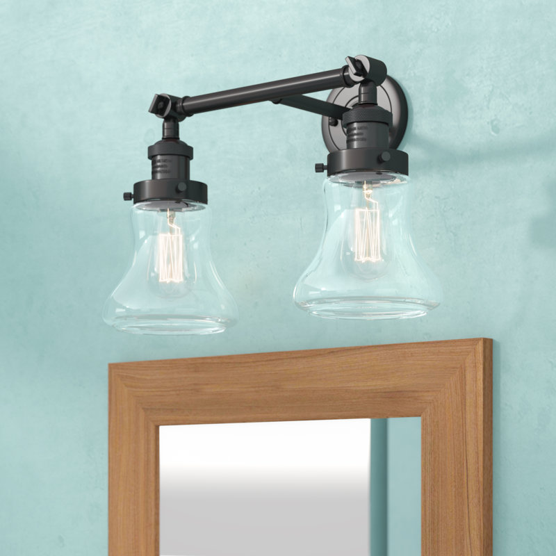 Edda 2 - Light Dimmable Vanity Light, 6 Watt Vinage LED Bulb, Clear, Brushed Satin Nickel