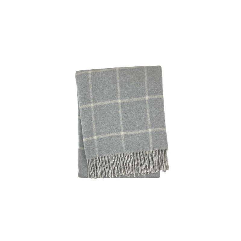 Jeté de vitre, Brun clair à carreaux, L 67 po x l 50 po