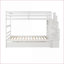 Lit superposé simple au-dessus de simple avec lit gigogne simple Rangement d'escalier - Lit plateforme en bois de pin massif blanc