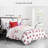 kate spade new york Fall Poppies Twin Comforter Set, 300 Thread Count and 100% Cotton, All Season 2 Piece Reversible Bedding Set, Machine Washable, White and Garnet -112951644-109424218