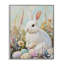 Lapin de Pâques blanc en fleurs giclées encadrées, design par The Prints Vibe-130763267-130763271