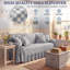Housse de canapé vichy à volants, 118 x 71 (bleu)-789039346