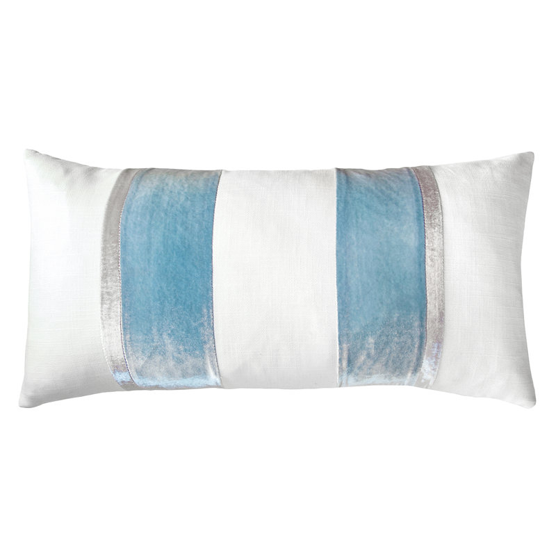 Stripe Lumbar Pillow Cover & Insert, Robin's Egg, 12" x 24"