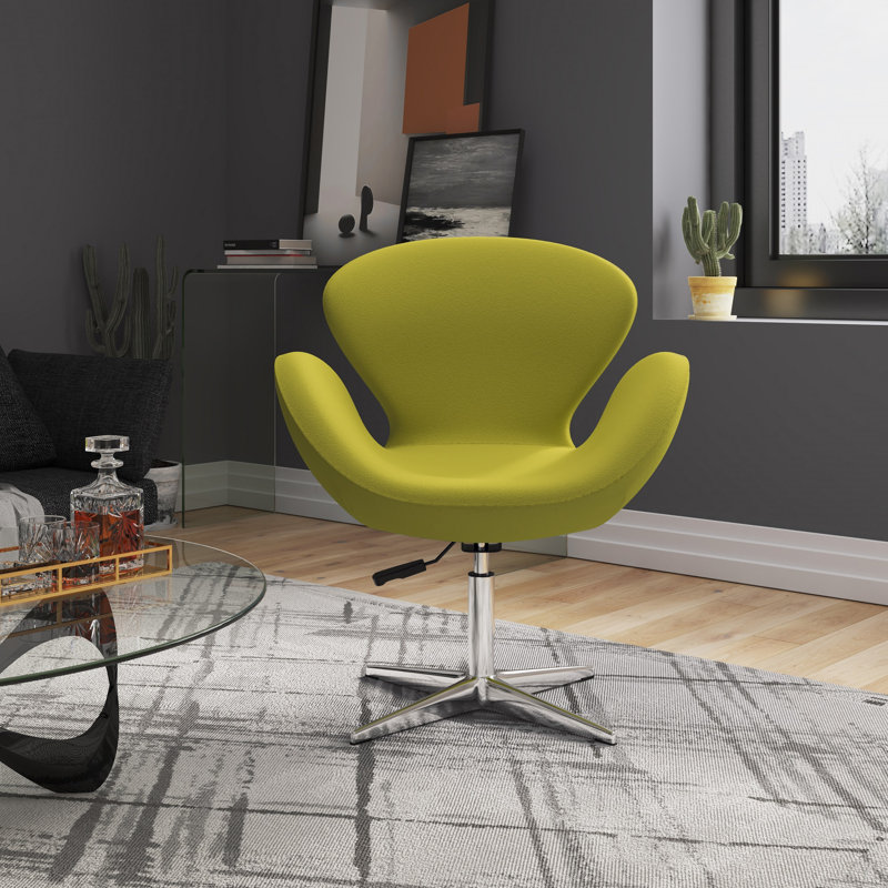 Chaise ballon rembourrée en métal Raspberry Modern, Vert