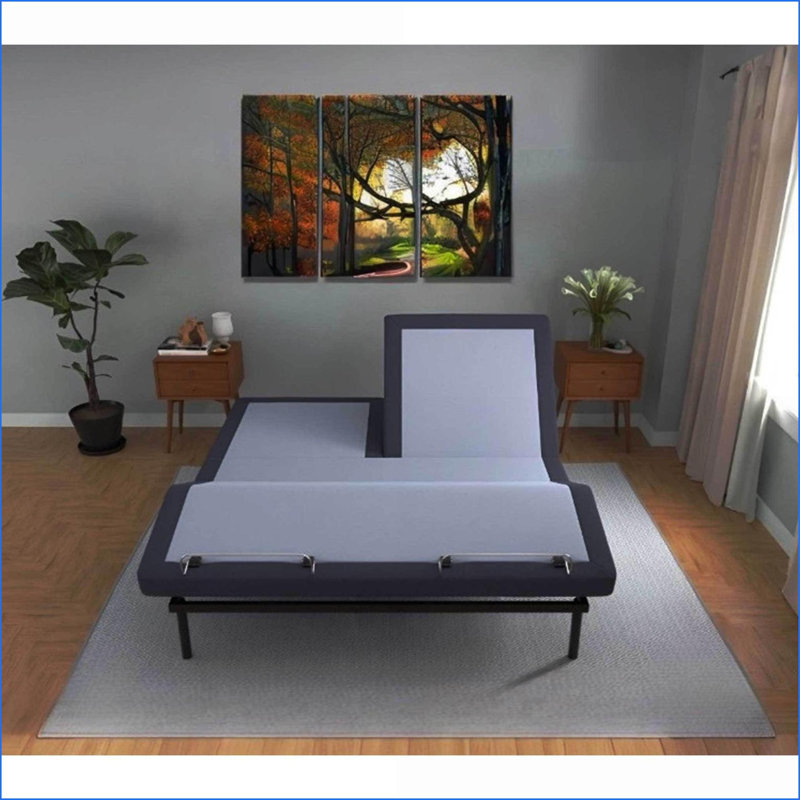 Base de lit ajustable à grand lit pour la chambre principale - Ajustement de la tête / du pied, télécommande sans fil et amp; Préréglage zéro gravité