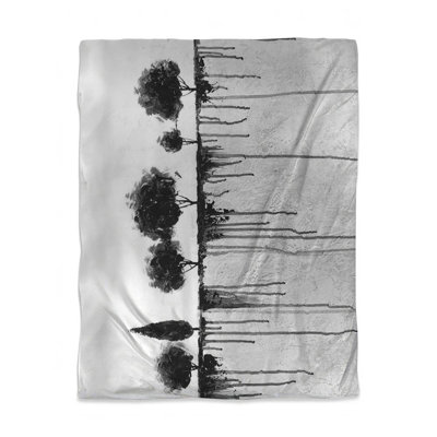Ink Bleeding Trees Duvet Cover | Industrial Landscape Decor