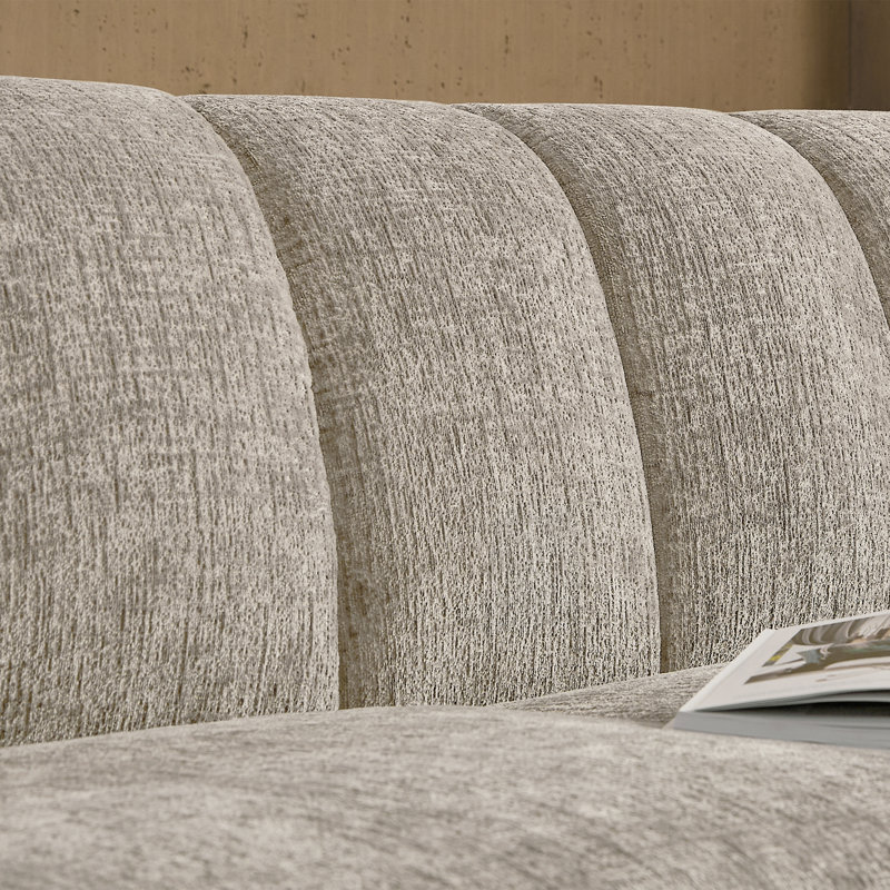 Canapé modulaire moderne 3 places en chenille brun clair, Marron clair, 4, H 29,53 po x l 159,84 po x P 37,8 po