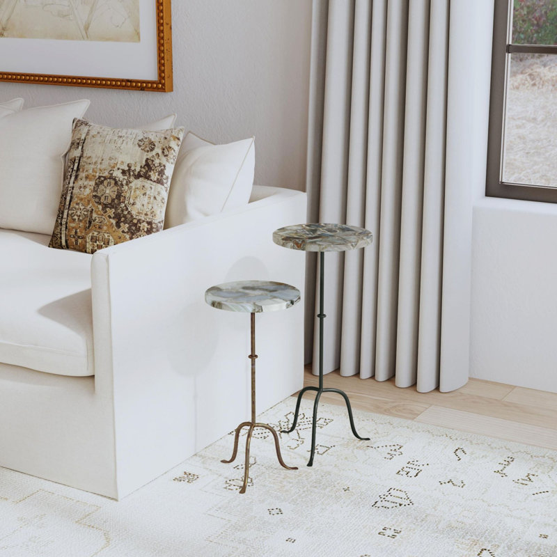 Mia Agate Stone and Iron Side Tables