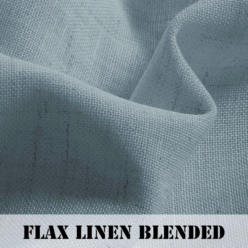 Linen Grommet Curtains for Living Room 2 Panel Drape Semi Sheer Neutral Country Rustic Farmhouse Boho Curtain Bedroom Muslin Look Light Filtering