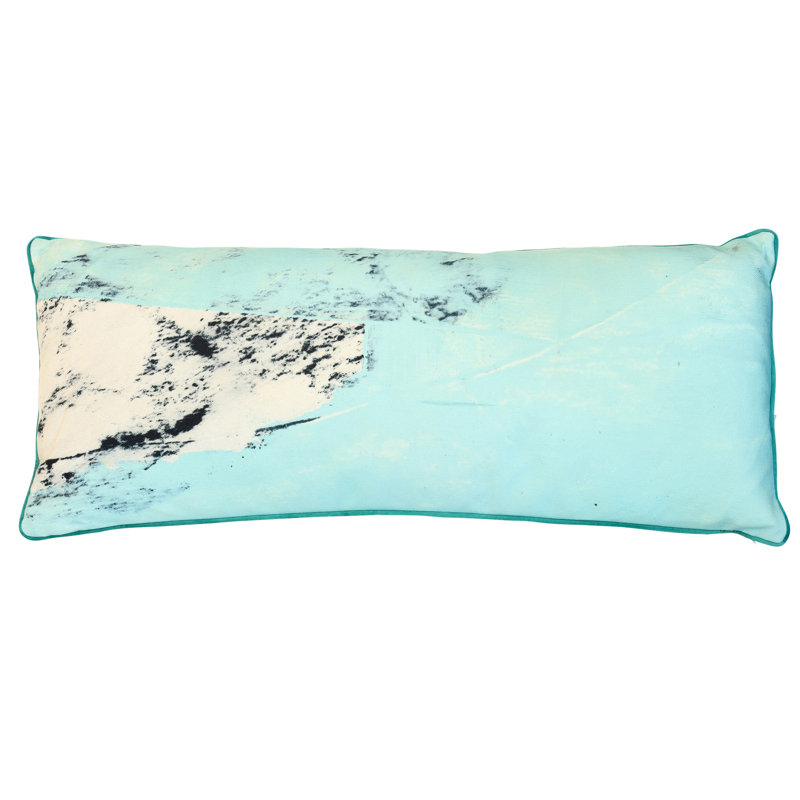 Coussin lombaire Glacier Fade - turquoise doux et turquoise pâle - 36 po x 14 po, 36" x 14"