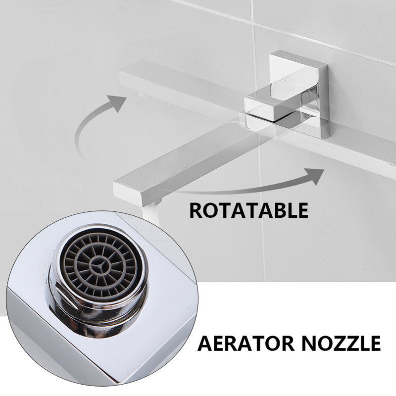 Swiveling Wall Mount Tub Filler Faucet With Handheld Shower, Chrome