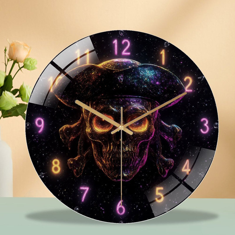 Horloge murale en verre effet pirate