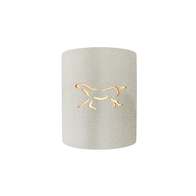 Braaten Ceramic Wall Sconce, White Crackle, Horse