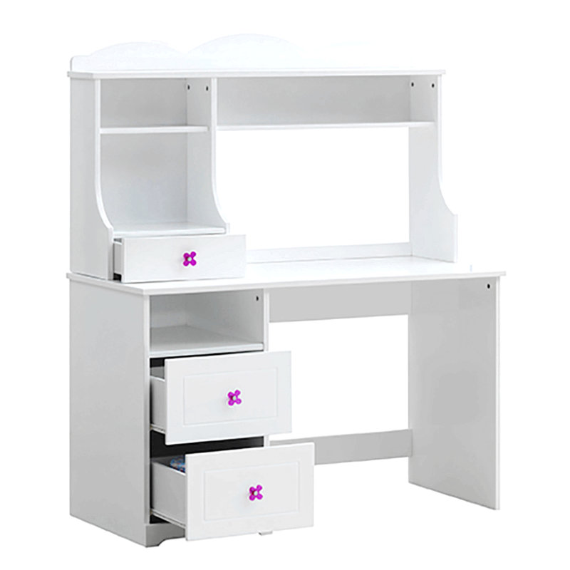 Bureau d'écriture blanc à 2 tiroirs