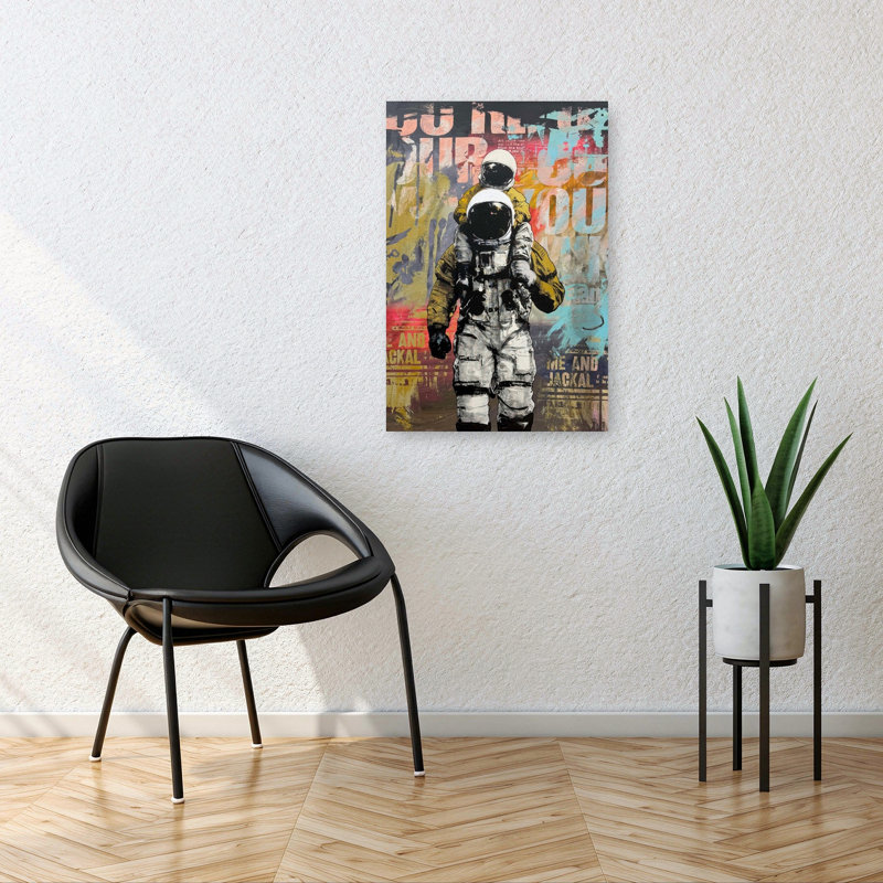 Urban Astronaut Adventures Abstract Colorful Modern Urban Wall Art Print, 91.44cm H x 60.96cm W