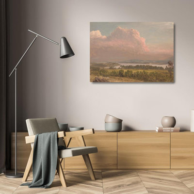 «Sunset Across the Hudson Valley» par Frederic Edwin Church, reproduction d'art sur toile tendue