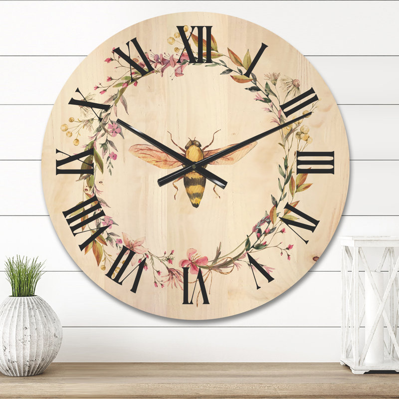 Horloge murale Bee in Wildflowers, Petit