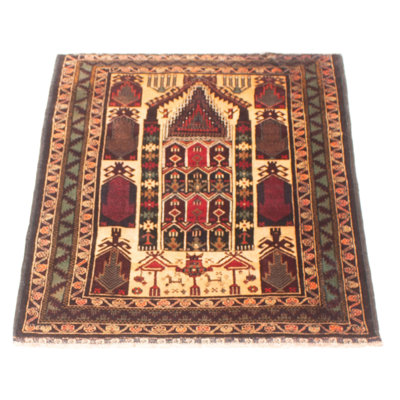 Tapis orange Teimani 3 pi 2 po x 4 pi 10 po