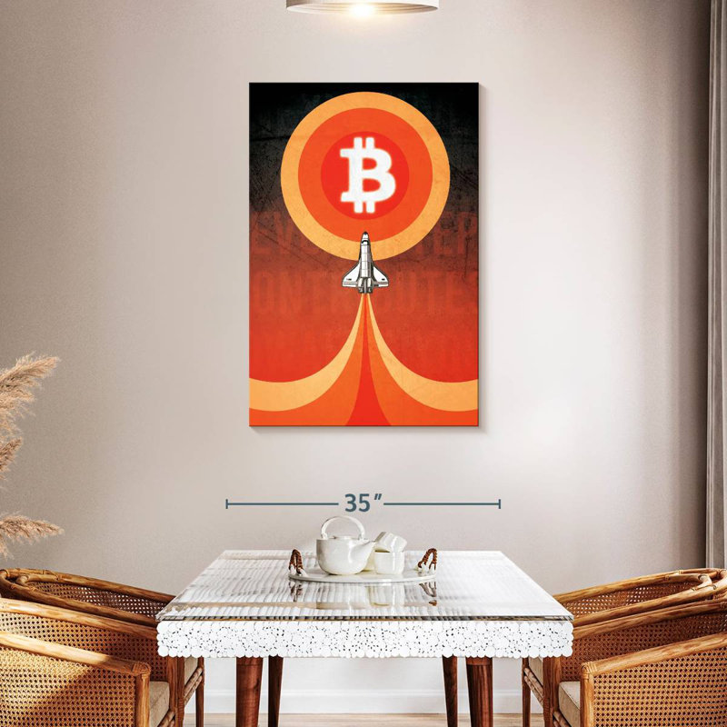 Oberle Bitcoin To The Moon, 45" H x 30" W