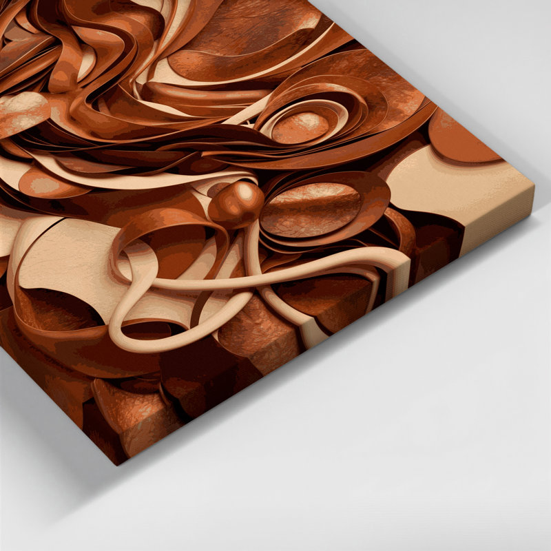 "Abstract Shapes" 52, art mural sur toile brune, H 14 po x l 11 po