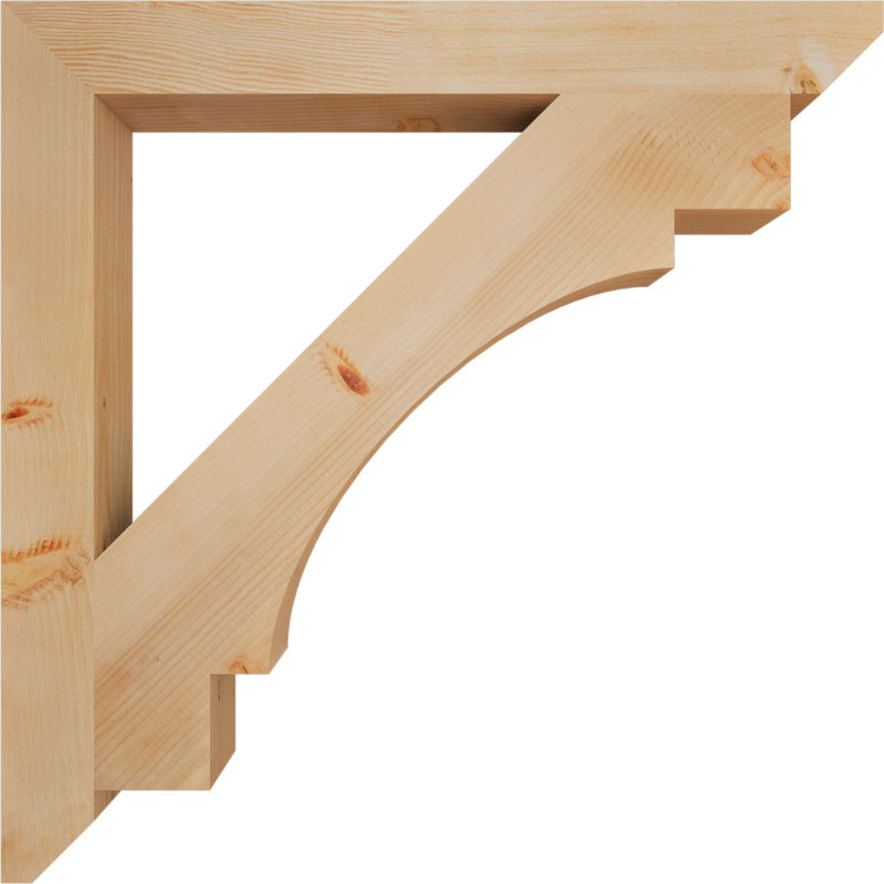 Support en bois / corbeau, Douglas (lisse), H 38 x l 3,5 x P 38