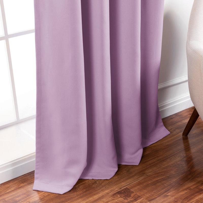 Adina Sevan Solid Thermal Grommet Curtain Panels, 52"W x 84"L, Lavender