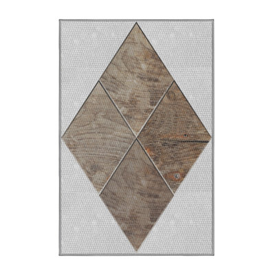 Tapis brun/gris à motifs