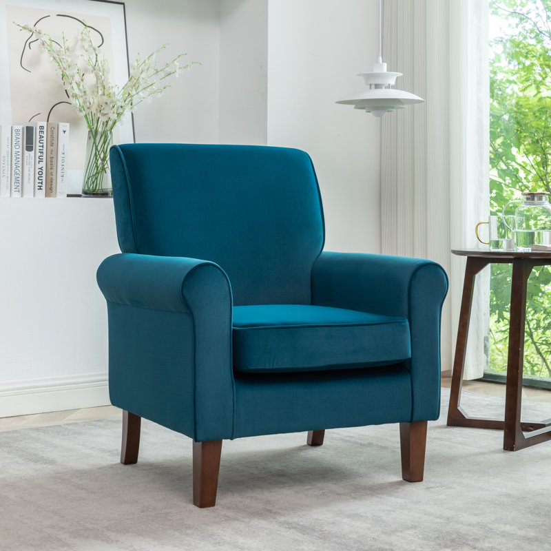Fauteuil Hysnie, 100% polyester bleu verdâtre