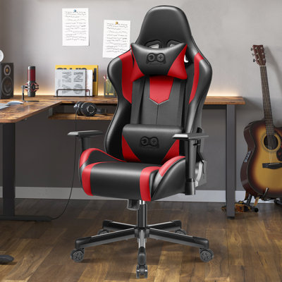 Fauteuil de jeu en cuir à motif de blocs de couleur avec texture de qualité supérieure pour un confort compétitif